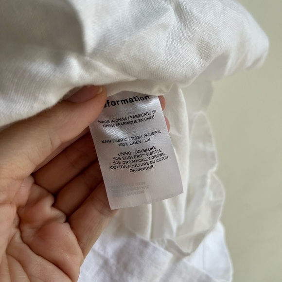 REFORMATION Dionne White Linen Romper White Size 4 - Picture 6 of 9